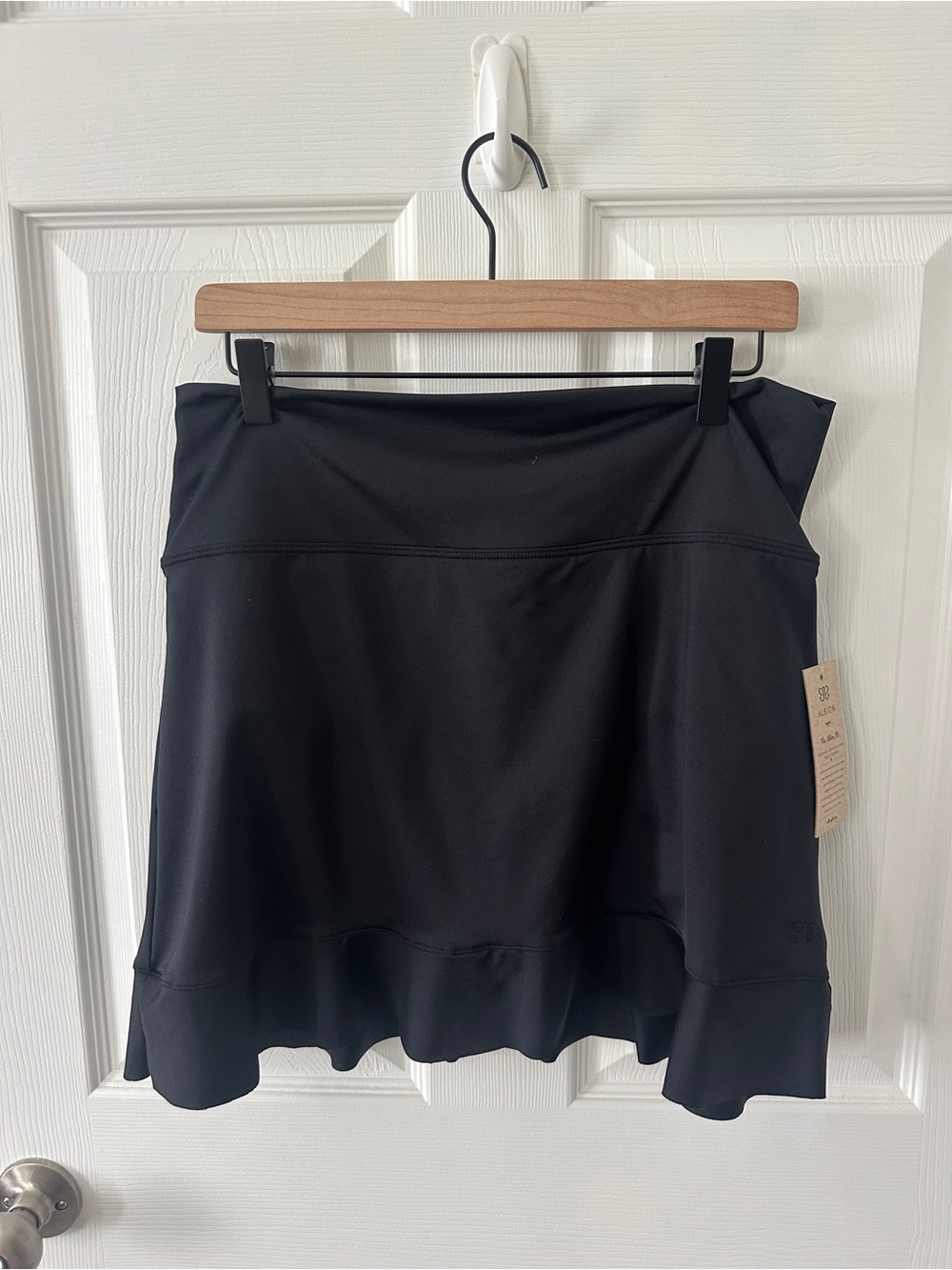Albion Black Ruffle Hem Swim Skirt